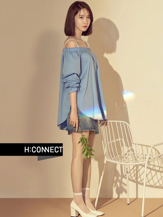 藍白穿搭　優雅 